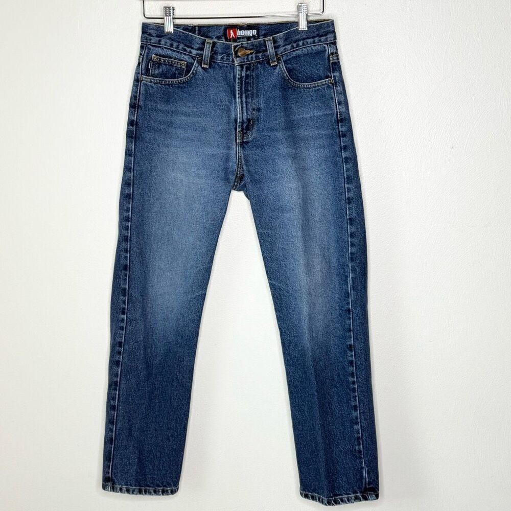 Bongo Milestone Straight Leg Vintage 90s Denim Jeans in Dark Sandblast - Women’s